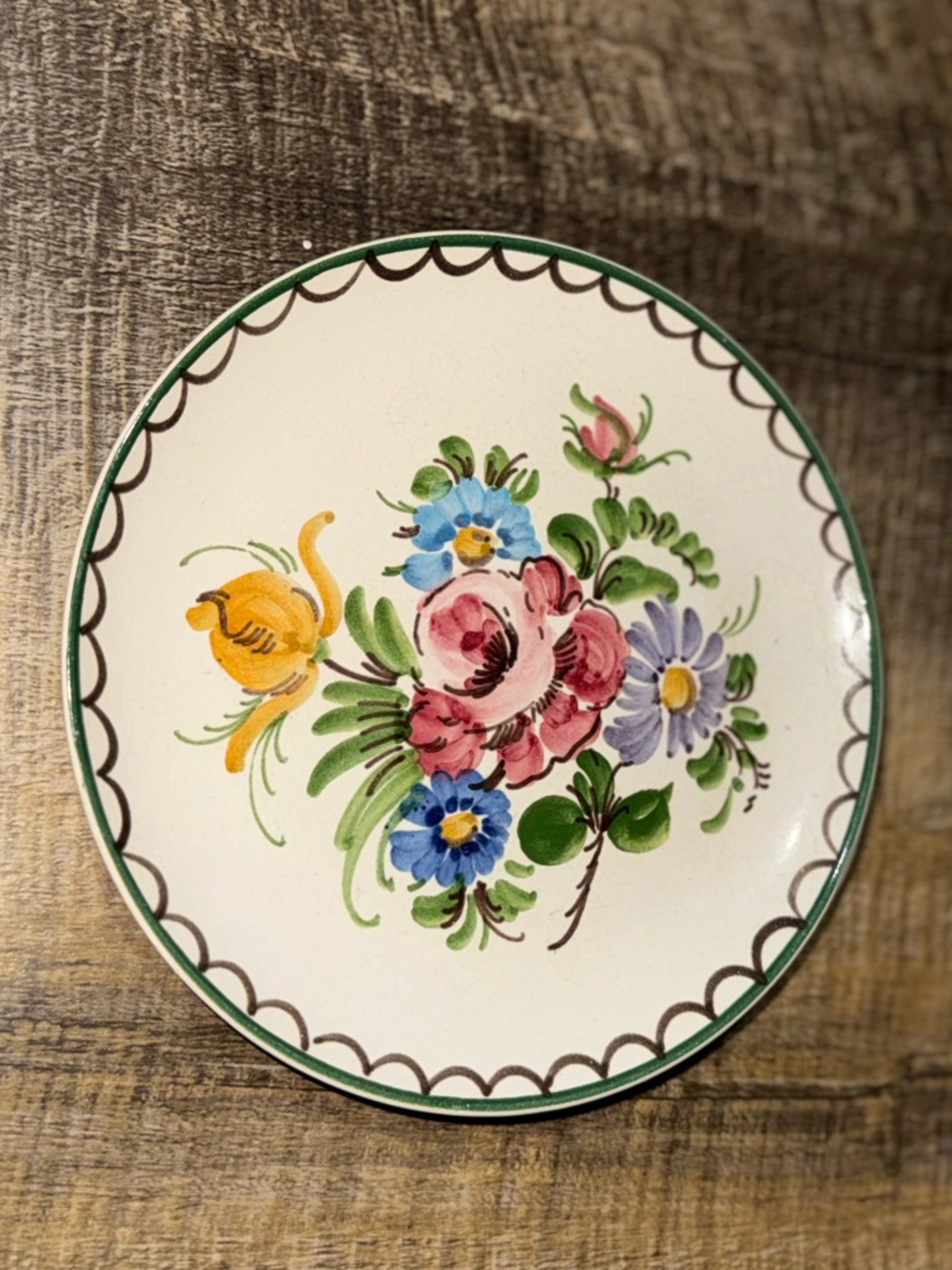 Ulmer German Ceramic Floral Wall Plate